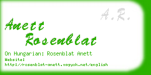 anett rosenblat business card